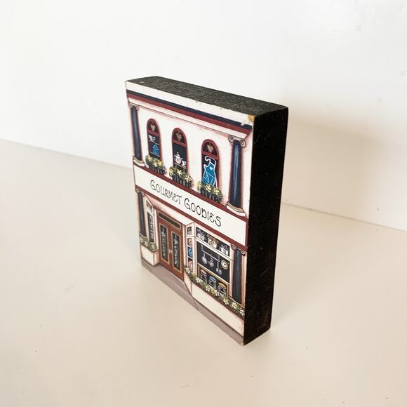 Brandywine Woodcrafts Downtown Houses Gourmet Goodies Shop Shelf Sitter Wood - Picture 6 of 7